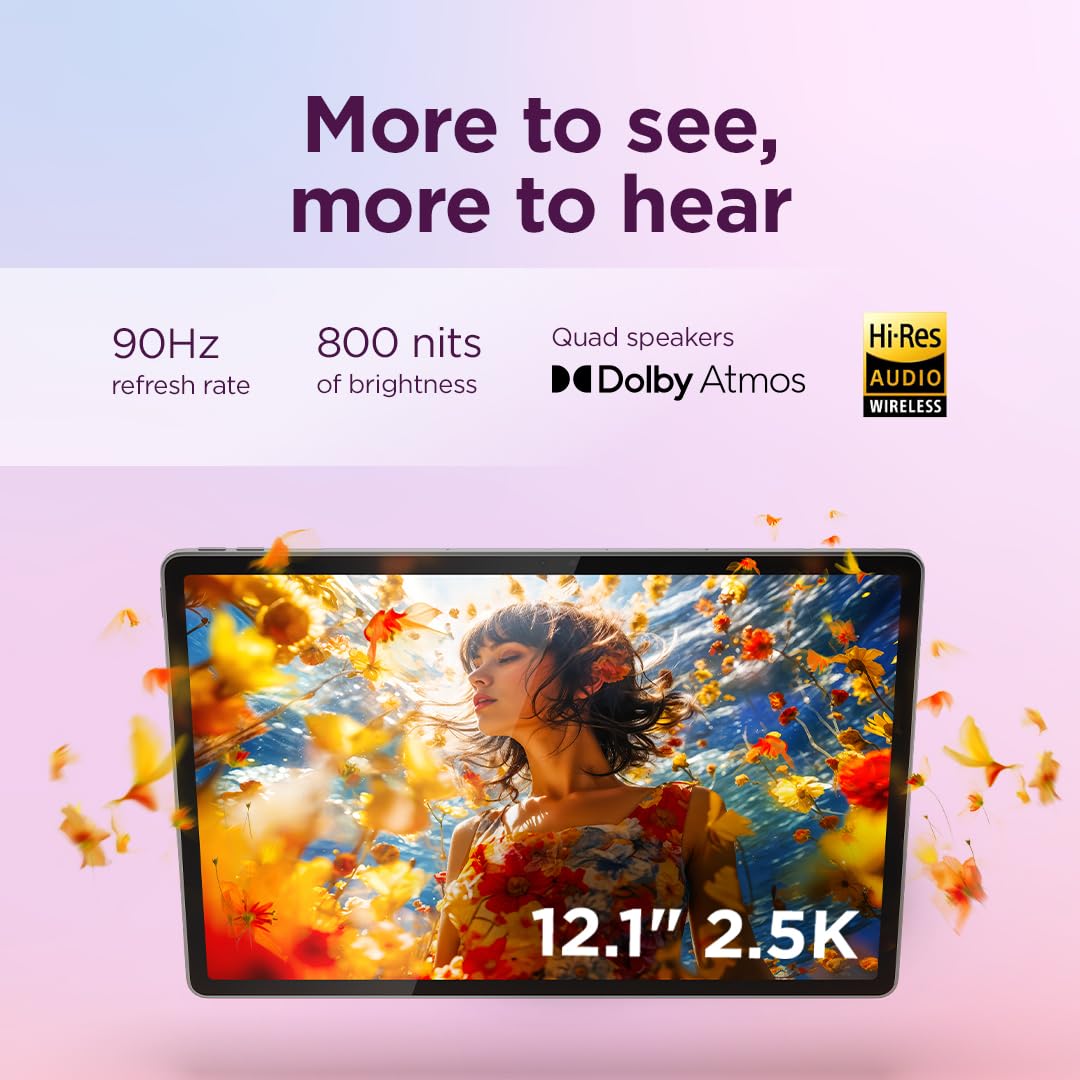 Lenovo Idea Tab Plus - Lightweight Tablet - 12.1″ 2.5K IPS Touchscreen Display - 90Hz - MediaTek Dimensity 6400-8GB Memory - 128GB Storage - Integrated Arm Mali-G57 MC2 - Lenovo Tab Pen & Folio Case - Image 3