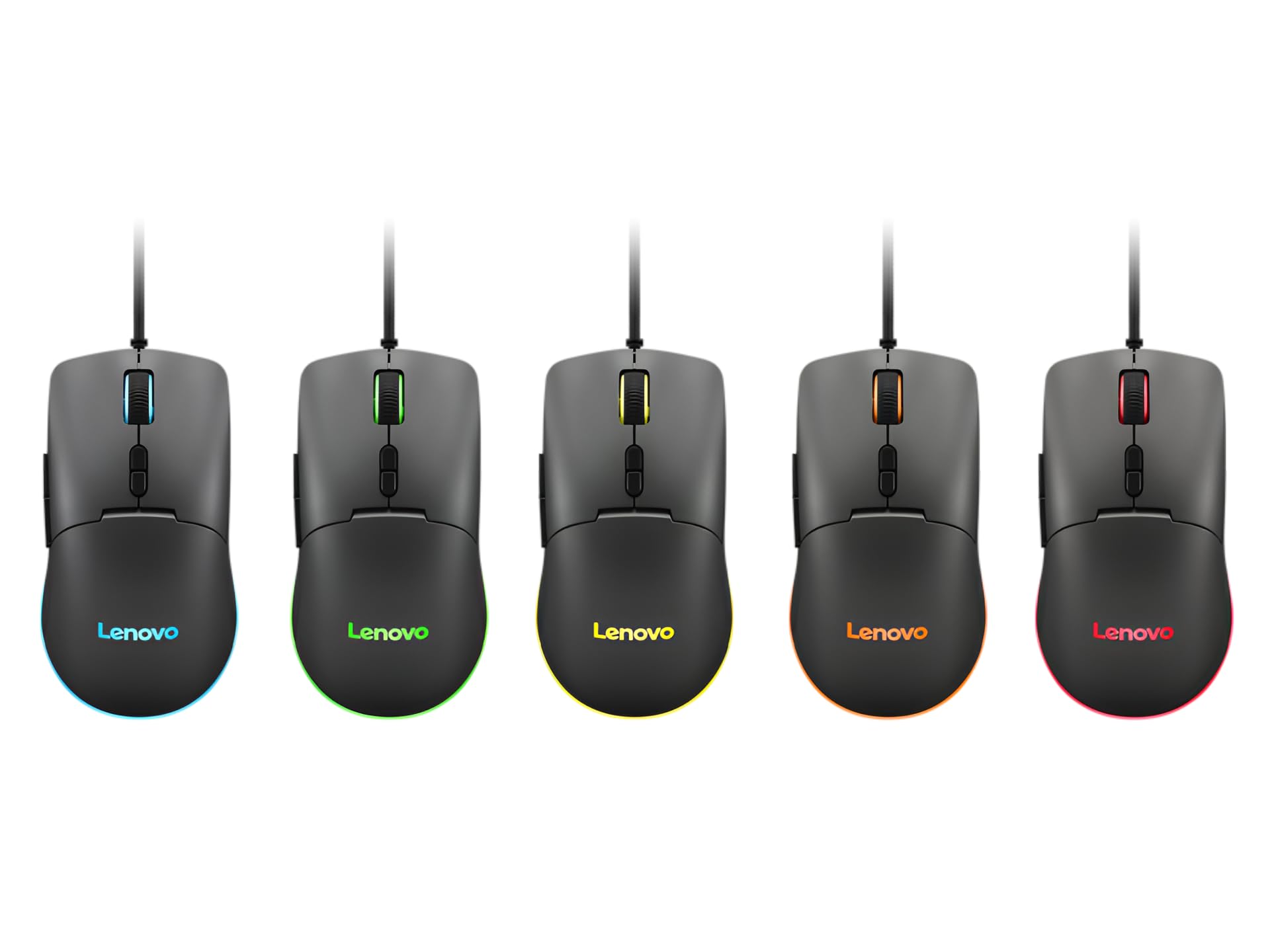 Lenovo M210 RGB Wired Gaming Mouse for PC, Laptop, Computer with Windows & Chrome OS - 3 Zone RGB, 8000 DPI Adjustable Sensor, 7 Programmable Buttons – Palm Grip Mouse for Gamers (Black) - Image 7