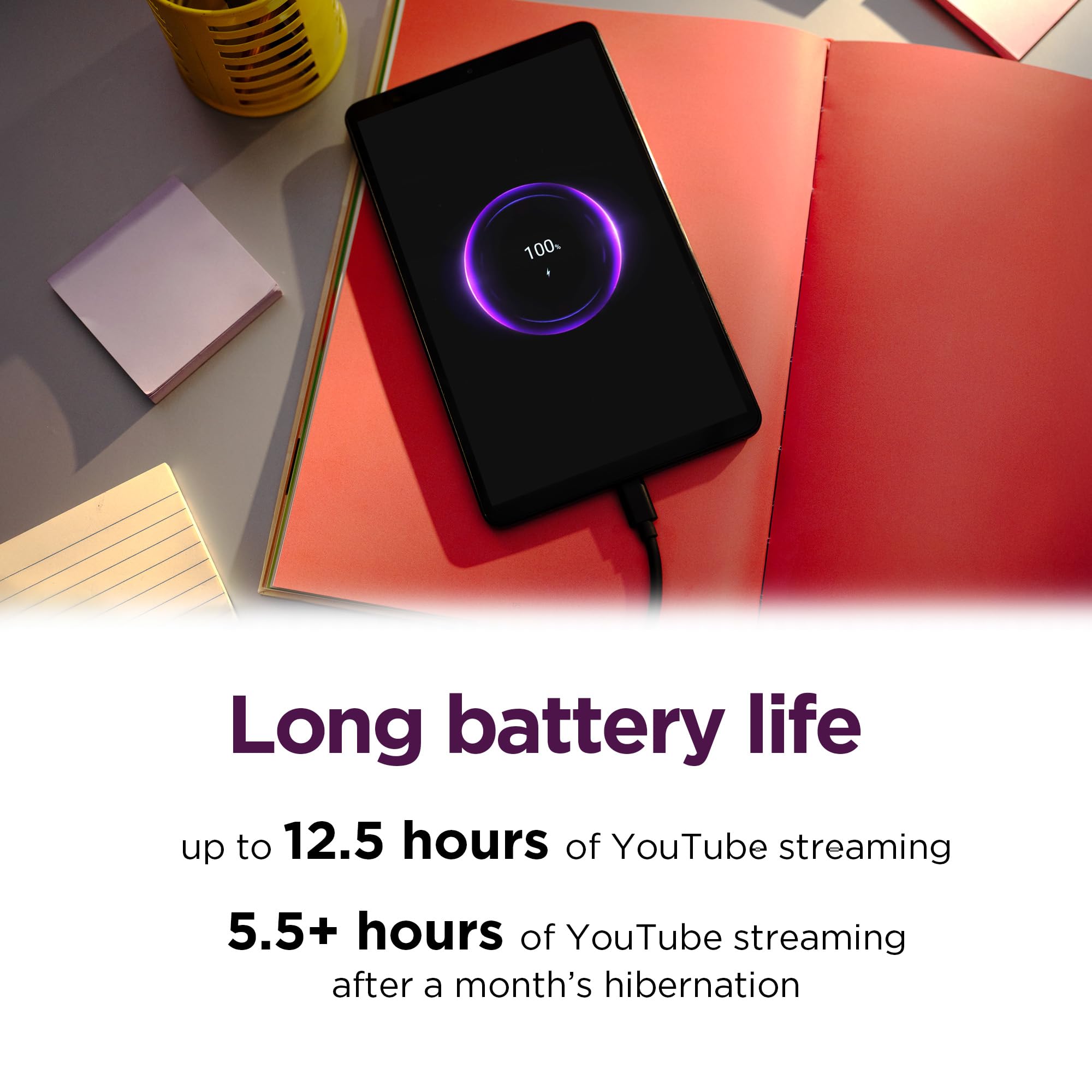 Lenovo Tab One - Lightweight Tablet - up to 12.5 Hours of YouTube Streaming - 8.7" HD Display - 4 GB Memory - 64 GB Storage - MediaTek Helio G85 - Includes Folio Case - Image 3